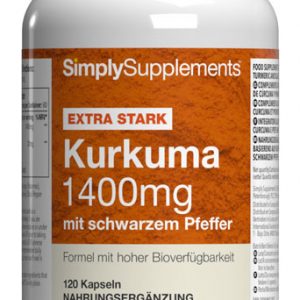 Kurkuma 1400mg & Schwarzer Pfeffer 20mg - 120 Kapseln